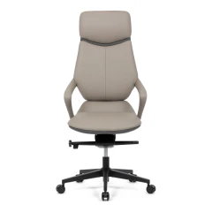 Kancelářské křeslo, šedá ekokůže, houpací mechanismus s aretací ve 4 polohách, kovový kříž, kolečka pro tvrdé povrchy KA-T8426 GREY