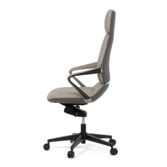 Kancelářské křeslo, šedá ekokůže, houpací mechanismus s aretací ve 4 polohách, kovový kříž, kolečka pro tvrdé povrchy KA-T8426 GREY