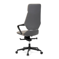 Kancelářské křeslo, šedá ekokůže, houpací mechanismus s aretací ve 4 polohách, kovový kříž, kolečka pro tvrdé povrchy KA-T8426 GREY