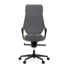 Kancelářské křeslo, šedá ekokůže, houpací mechanismus s aretací ve 4 polohách, kovový kříž, kolečka pro tvrdé povrchy KA-T8426 GREY