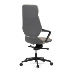 Kancelářské křeslo, šedá ekokůže, houpací mechanismus s aretací ve 4 polohách, kovový kříž, kolečka pro tvrdé povrchy KA-T8426 GREY