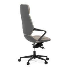 Kancelářské křeslo, šedá ekokůže, houpací mechanismus s aretací ve 4 polohách, kovový kříž, kolečka pro tvrdé povrchy KA-T8426 GREY