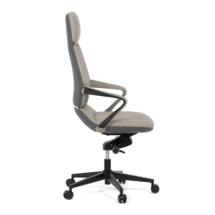 Kancelářské křeslo, šedá ekokůže, houpací mechanismus s aretací ve 4 polohách, kovový kříž, kolečka pro tvrdé povrchy KA-T8426 GREY