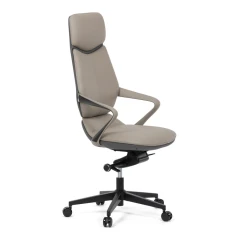 Kancelářské křeslo, šedá ekokůže, houpací mechanismus s aretací ve 4 polohách, kovový kříž, kolečka pro tvrdé povrchy KA-T8426 GREY