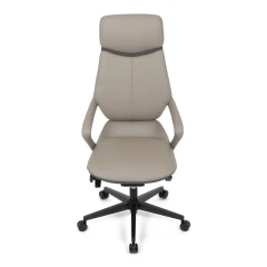 Kancelářské křeslo, šedá ekokůže, houpací mechanismus s aretací ve 4 polohách, kovový kříž, kolečka pro tvrdé povrchy KA-T8426 GREY