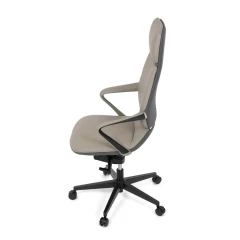 Kancelářské křeslo, šedá ekokůže, houpací mechanismus s aretací ve 4 polohách, kovový kříž, kolečka pro tvrdé povrchy KA-T8426 GREY
