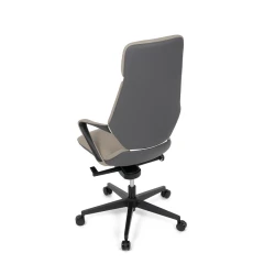 Kancelářské křeslo, šedá ekokůže, houpací mechanismus s aretací ve 4 polohách, kovový kříž, kolečka pro tvrdé povrchy KA-T8426 GREY