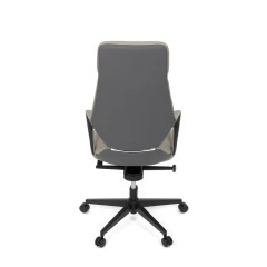 Kancelářské křeslo, šedá ekokůže, houpací mechanismus s aretací ve 4 polohách, kovový kříž, kolečka pro tvrdé povrchy KA-T8426 GREY