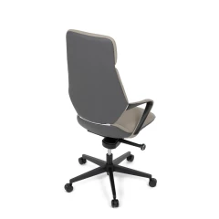 Kancelářské křeslo, šedá ekokůže, houpací mechanismus s aretací ve 4 polohách, kovový kříž, kolečka pro tvrdé povrchy KA-T8426 GREY
