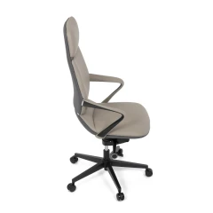 Kancelářské křeslo, šedá ekokůže, houpací mechanismus s aretací ve 4 polohách, kovový kříž, kolečka pro tvrdé povrchy KA-T8426 GREY