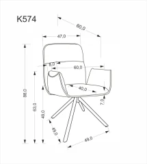 Otočné křeslo K574, šedá č.10