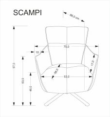 Otočné křeslo SCAMPI, cappuccino č.8
