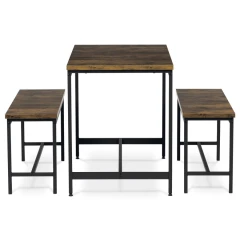 Jídelní set 1+2, rozměr stolu 110x60x75, rozměr lavice 98x30x47, MDF, barva staré dřevo AUT-G1175 OLW