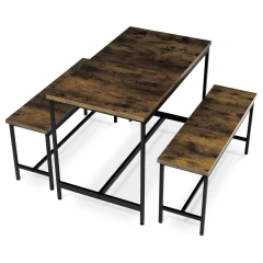 Jídelní set 1+2, rozměr stolu 110x60x75, rozměr lavice 98x30x47, MDF, barva staré dřevo AUT-G1175 OLW
