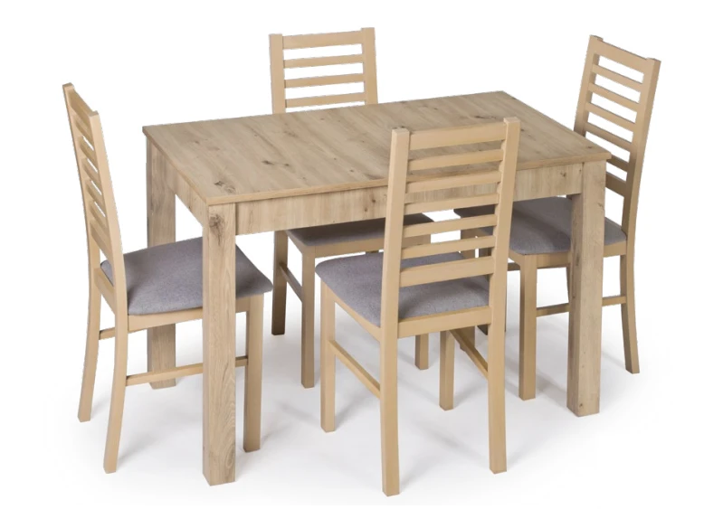 Rozkládací jídelní set - stůl TZ boční rozklad + židle KT 57