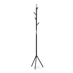 Věšák stojanový, výška 179 cm, kovová konstrukce, černý matný lak, nosnost 6 kg 80001-01 BK
