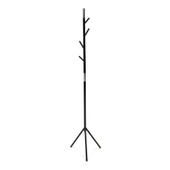 Věšák stojanový, výška 179 cm, kovová konstrukce, černý matný lak, nosnost 6 kg 80001-01 BK