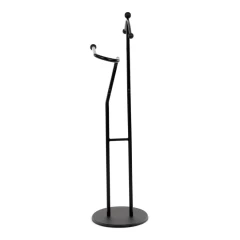 Němý sluha, výška 110 cm, masiv kaučukovník, černé moření, kov černý 83213 BK
