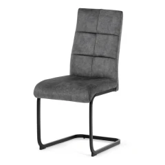 Židle jídelní, šedý samet, černá pohupová podnož DCL-D1275 GREY4