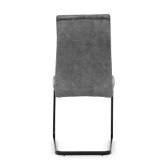 Židle jídelní, šedý samet, černá pohupová podnož DCL-D1275 GREY4