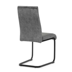 Židle jídelní, šedý samet, černá pohupová podnož DCL-D1275 GREY4