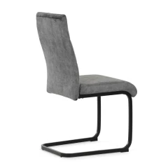 Židle jídelní, šedý samet, černá pohupová podnož DCL-D1275 GREY4