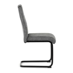 Židle jídelní, šedý samet, černá pohupová podnož DCL-D1275 GREY4