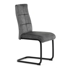 Židle jídelní, šedý samet, černá pohupová podnož DCL-D1275 GREY4
