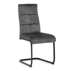 Židle jídelní, šedý samet, černá pohupová podnož DCL-D1275 GREY4