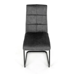 Židle jídelní, šedý samet, černá pohupová podnož DCL-D1275 GREY4