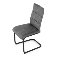 Židle jídelní, šedý samet, černá pohupová podnož DCL-D1275 GREY4