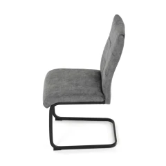 Židle jídelní, šedý samet, černá pohupová podnož DCL-D1275 GREY4