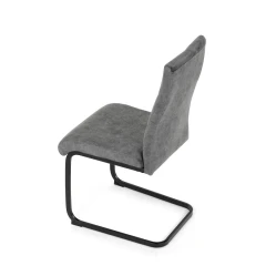 Židle jídelní, šedý samet, černá pohupová podnož DCL-D1275 GREY4