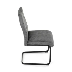Židle jídelní, šedý samet, černá pohupová podnož DCL-D1275 GREY4