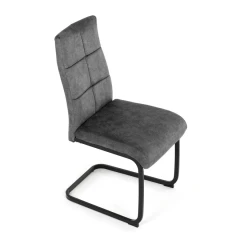 Židle jídelní, šedý samet, černá pohupová podnož DCL-D1275 GREY4