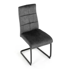 Židle jídelní, šedý samet, černá pohupová podnož DCL-D1275 GREY4