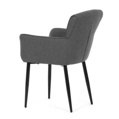 Židle jídelní, snadno čistitelná šedá látka, černý matný lak, kovové nohy DCH-J2159 GREY2