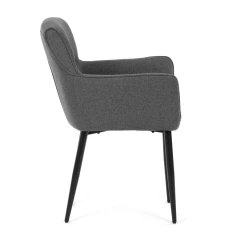 Židle jídelní, snadno čistitelná šedá látka, černý matný lak, kovové nohy DCH-J2159 GREY2