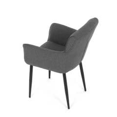 Židle jídelní, snadno čistitelná šedá látka, černý matný lak, kovové nohy DCH-J2159 GREY2