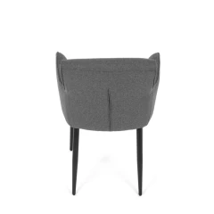 Židle jídelní, snadno čistitelná šedá látka, černý matný lak, kovové nohy DCH-J2159 GREY2