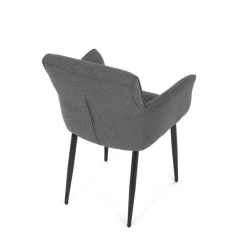 Židle jídelní, snadno čistitelná šedá látka, černý matný lak, kovové nohy DCH-J2159 GREY2