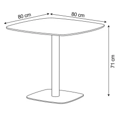 Stůl jídelní, deska MDF, bílá, bílý kov DT-X7117 WT