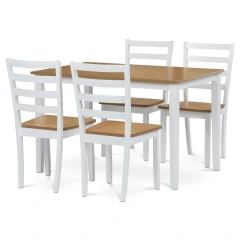Jídelní set 1+4, rozměr stolu 120x75x75 cm, MDF, dýha, masivní nohy, moření dub VESPA OAK