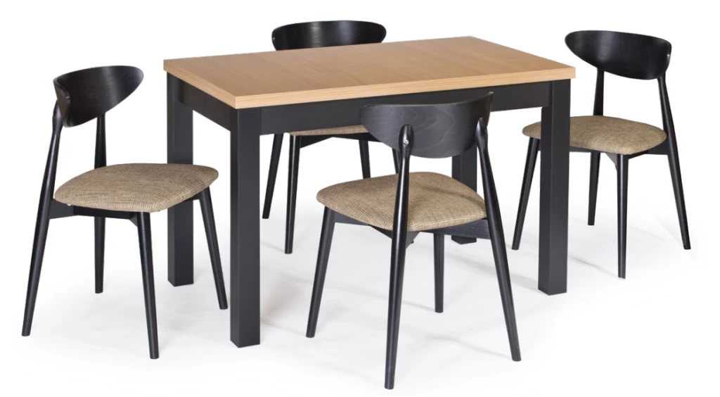 Rozkládací jídelní set - stůl STL 62 rozklad + židle KT 65