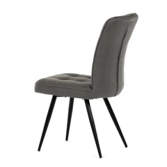 Židle jídelní, šedá látka v dekoru broušené kůže, černý kov DCL-D1250 GREY3