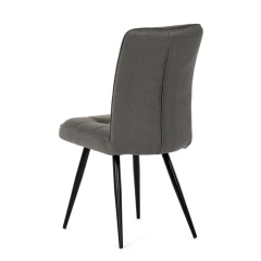Židle jídelní, šedá látka v dekoru broušené kůže, černý kov DCL-D1250 GREY3