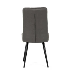 Židle jídelní, šedá látka v dekoru broušené kůže, černý kov DCL-D1250 GREY3