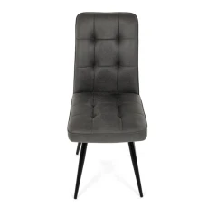 Židle jídelní, šedá látka v dekoru broušené kůže, černý kov DCL-D1250 GREY3