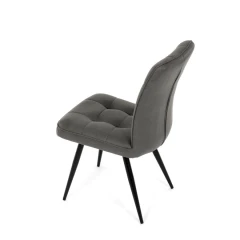 Židle jídelní, šedá látka v dekoru broušené kůže, černý kov DCL-D1250 GREY3