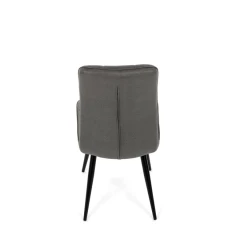 Židle jídelní, šedá látka v dekoru broušené kůže, černý kov DCL-D1250 GREY3